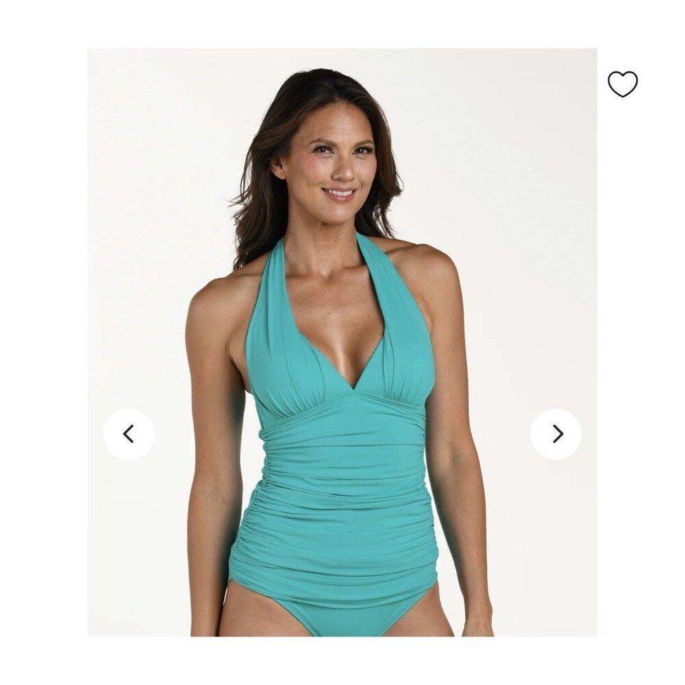 La Blanca LB0IG84 Island Goddess Halter Tankini Top Calypso US 14 NEW